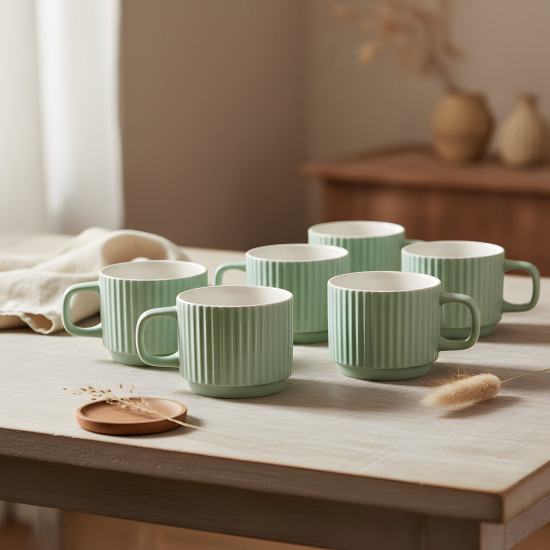 Porcelain Mug Set - 6 Pcs